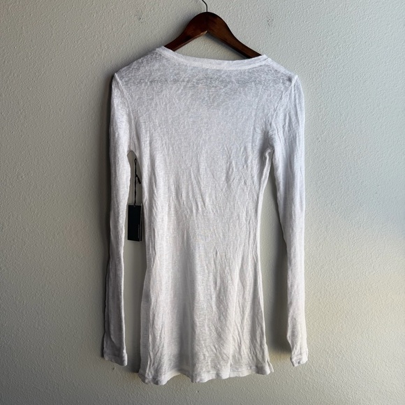 New Rails White Long Sleeve Henley Top V-Neck Made In USA Shirt Lightweight D - Picture 6 of 13